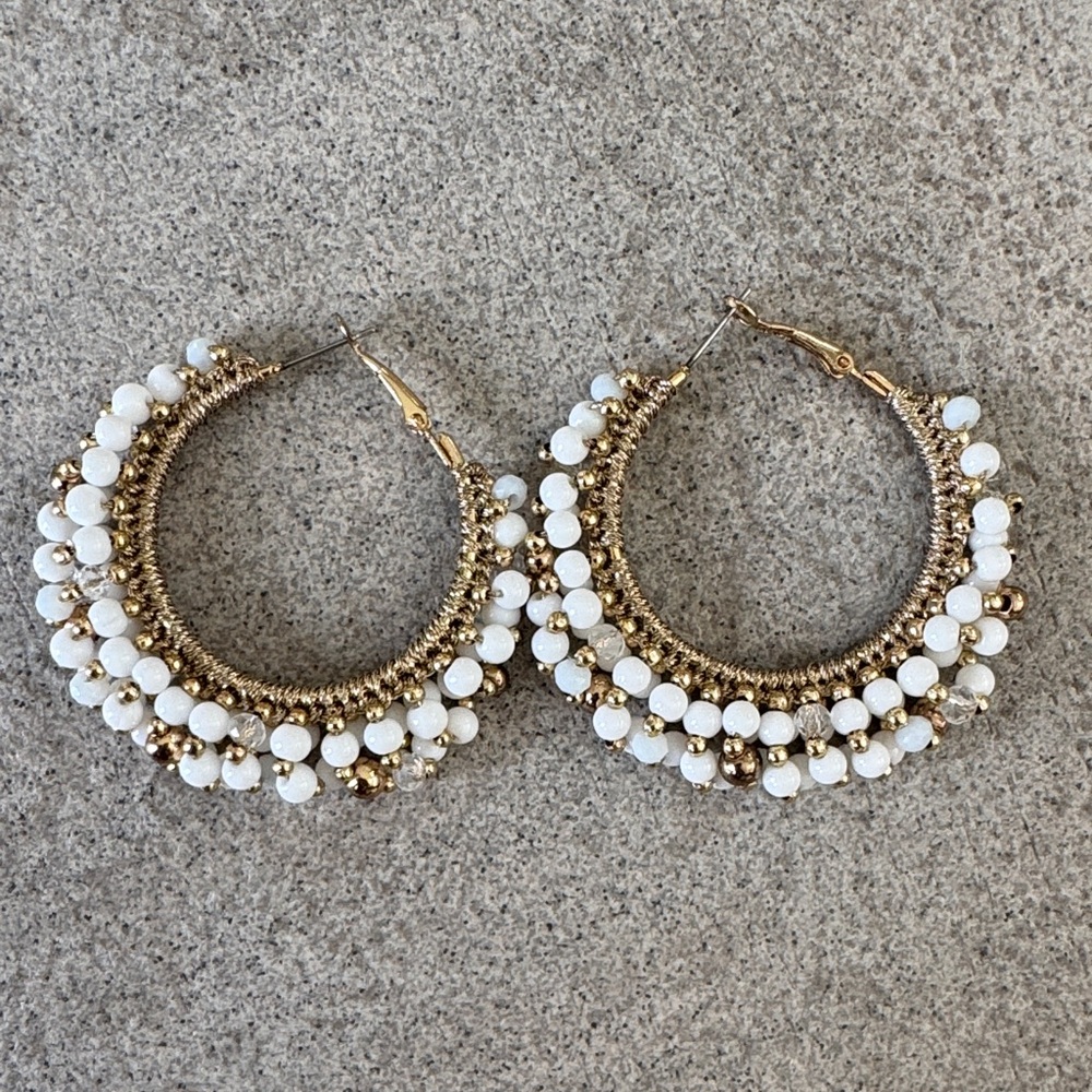 Lilly Pulitzer Gold Beaded Hoops